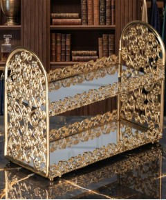 ZEYVE DIAMOND 2-LAYER PEARL PERFUME DISPENSER SHELF 14x24x30cm.6